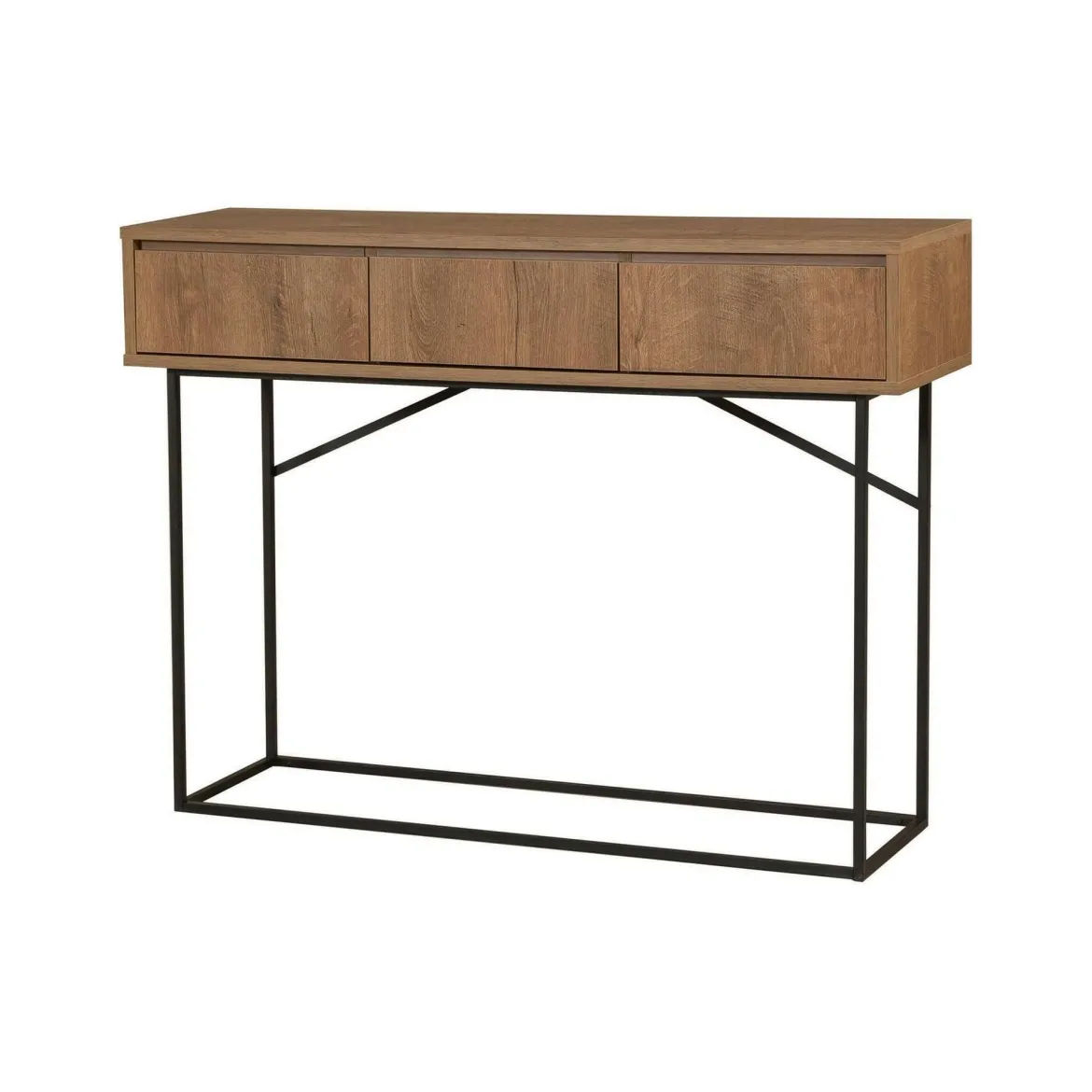 Credenza noce e nera 120x36x90h cm 3 cassetti - Avetrana