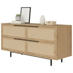 Credenza noce e quercia 160x44x74h cm 2 ante - Anterivo