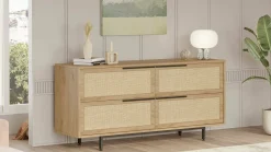Credenza noce e quercia 160x44x74h cm 2 ante - Anterivo