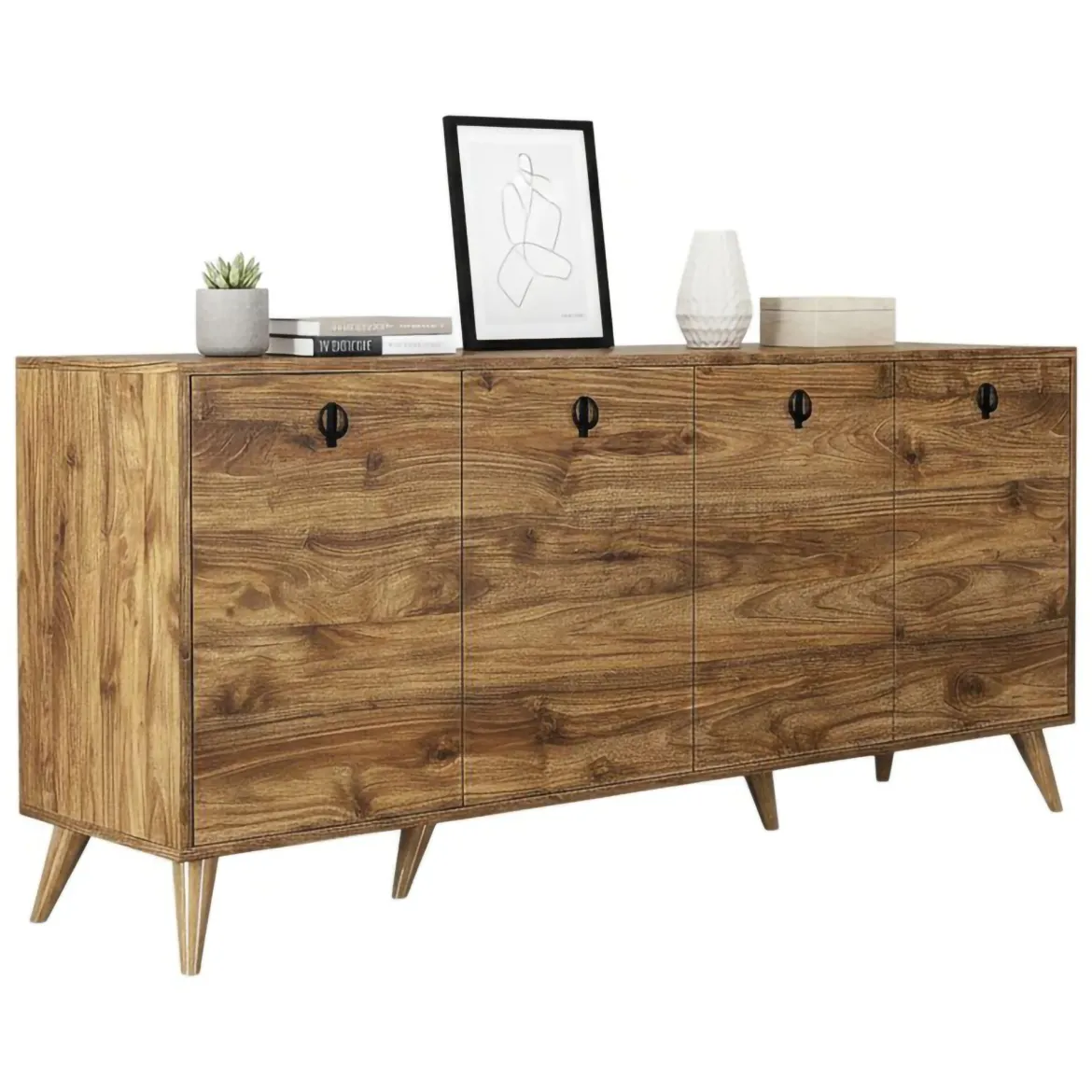 Credenza noce 180x45x80h cm 4 ante - Ernie