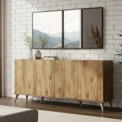 Credenza noce 180x45x80h cm 4 ante - Paine