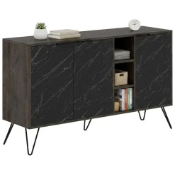 Credenza ossido e nera marmo 142x35x83h cm 3 ante - Alin