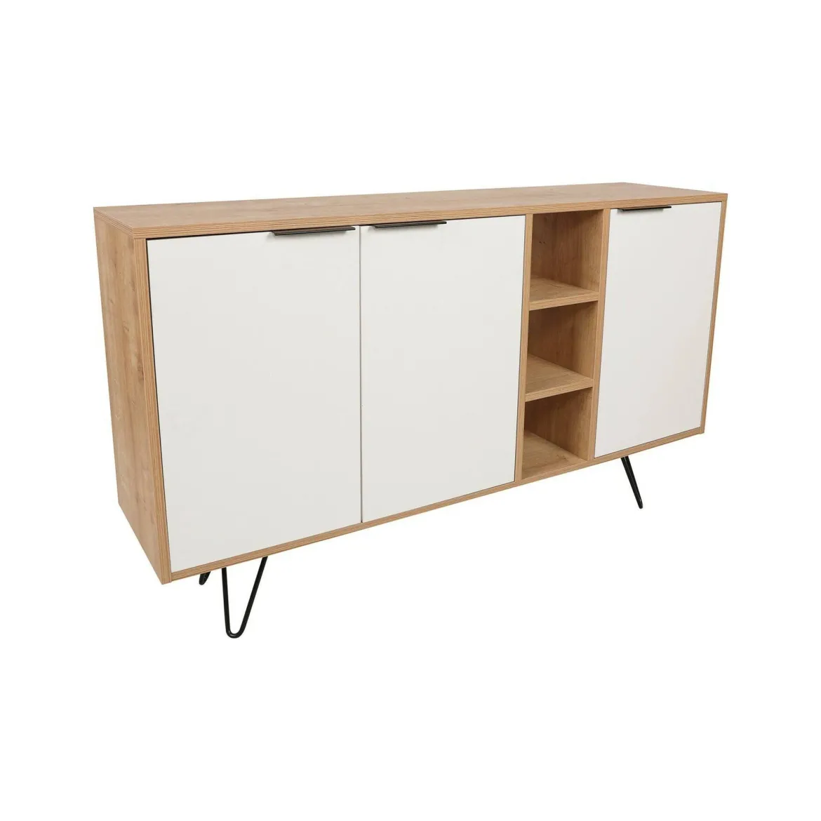 Credenza quercia e bianca 150x35x82h cm 2 ante - Margravi