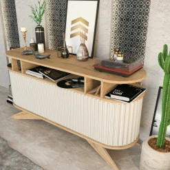 Credenza quercia e bianca 150x43x75h cm 2 ante - Joy