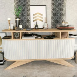 Credenza quercia e bianca 150x43x75h cm 2 ante - Joy