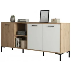 Credenza quercia e bianca 180x45x80h cm 3 ante - Hato