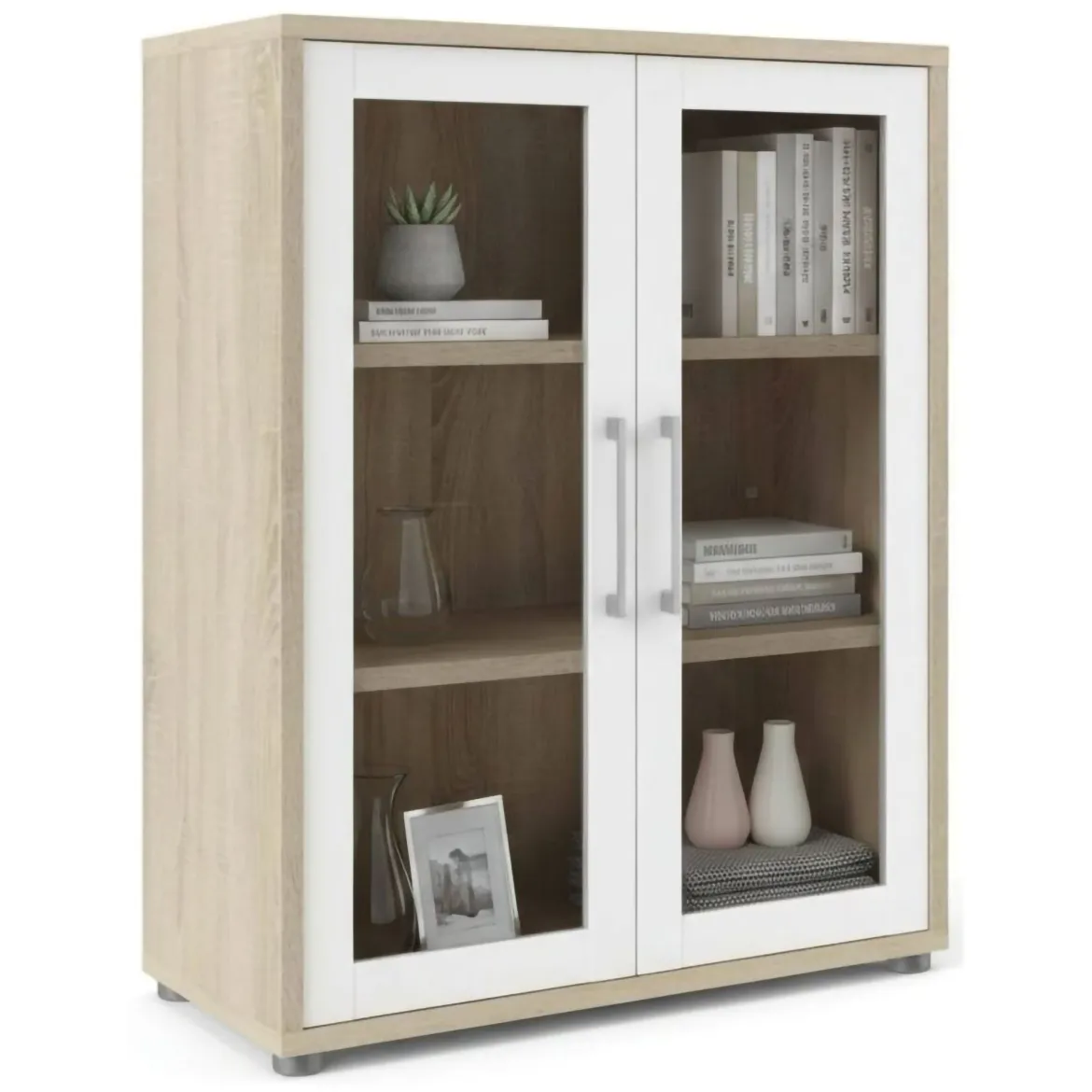 Credenza quercia e bianca 89x40x113h cm 2 ante - Ampezzo