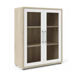 Credenza quercia e bianca 89x40x113h cm 2 ante - Ampezzo