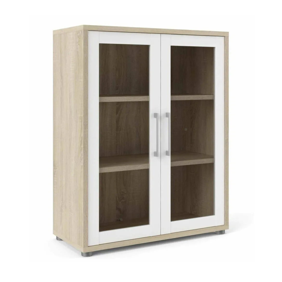 Credenza quercia e bianca 89x40x113h cm 2 ante - Ampezzo