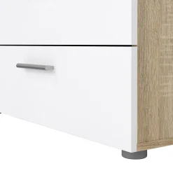 Credenza quercia e bianco lucida 140x40x81h cm 8 cassetti - Phethai