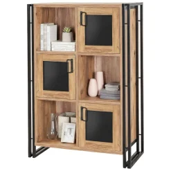 Credenza quercia e nera 89x35x89h cm 3 ante - Telesilla