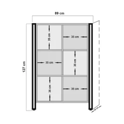 Credenza quercia e nera 89x35x89h cm 3 ante - Telesilla