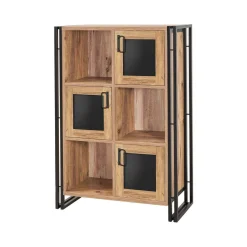 Credenza quercia e nera 89x35x89h cm 3 ante - Telesilla