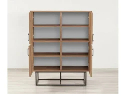 Credenza quercia e nera 93x36x115h cm 2 cassetti - Katmandu