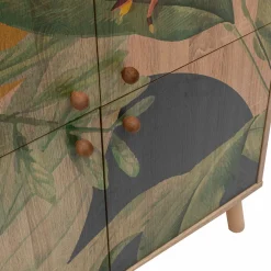 Credenza quercia e verde 95x36x111h cm 4 ante - Agyemang