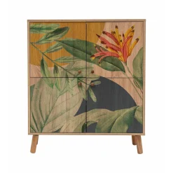 Credenza quercia e verde 95x36x111h cm 4 ante - Agyemang