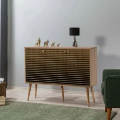 Credenza quercia 120x36x90h cm 3 ante - Arzumia