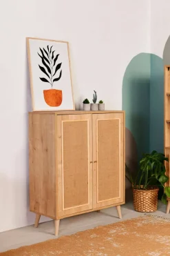 Credenza quercia 90x40x110h cm 2 ante - Albiano