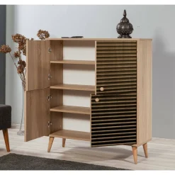 Credenza quercia 95x36x111h cm 4 ante - Agyemang