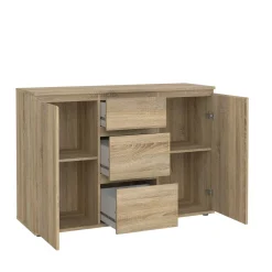 Credenza quercia 119x40x83h cm 2 ante e 3 cassetti - Zumpano