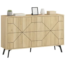 Credenza quercia 123x35x62h cm 4 ante - Earl