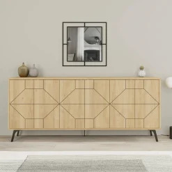Credenza quercia 184x35x77h cm 4 ante - Earl