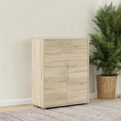 Credenza quercia 89x40x113h cm 2 ante e 2 cassetti - Agra