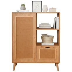 Credenza quercia 90x40x110h cm 2 ante - Jingu