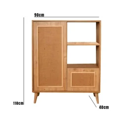 Credenza quercia 90x40x110h cm 2 ante - Jingu
