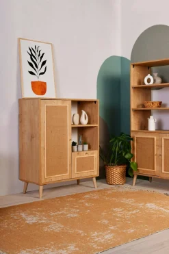Credenza quercia 90x40x110h cm 2 ante - Jingu