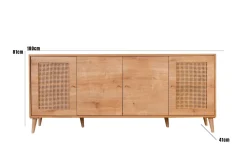 Credenza quercia 180x41x81h cm 4 ante - Tarawa