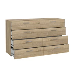 Credenza quercia 140x40x81h cm 8 cassetti - Phethai