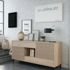 Credenza rovere cannettato 151x41x80h cm 2 ante e 2 cassetti - Abib
