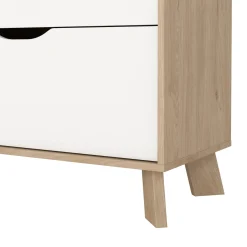 Credenza rovere e bianca 155x39x92h cm 6 cassetti - Chito