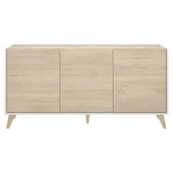 Credenza rovere e bianca 195x39x73h cm 4 ante e 1 cassetto - Wukong