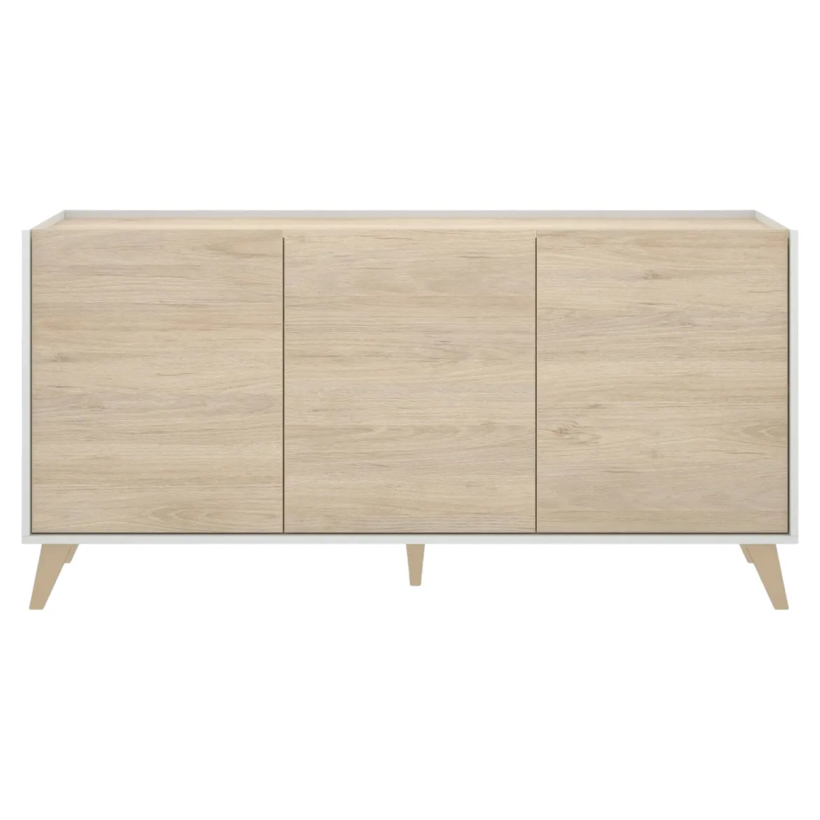 Credenza rovere e bianca 195x39x73h cm 4 ante e 1 cassetto - Wukong