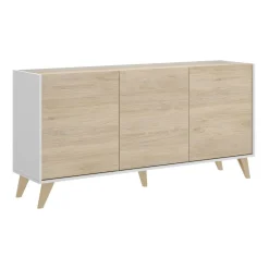 Credenza rovere e bianca 195x39x73h cm 4 ante e 1 cassetto - Wukong