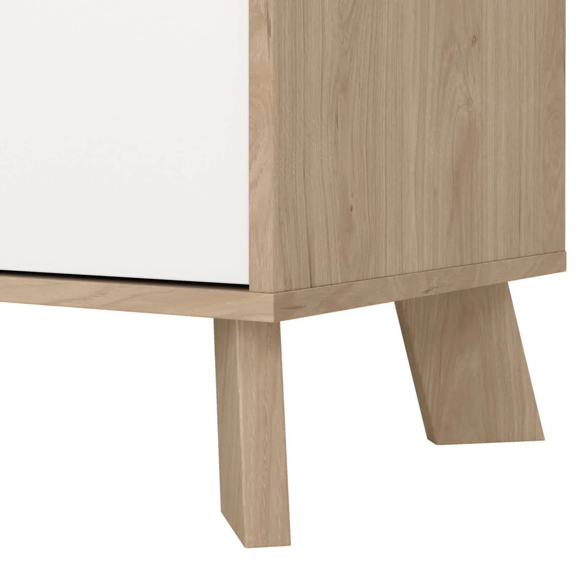Credenza rovere e bianca 195x39x73h cm 4 ante e 1 cassetto - Wukong