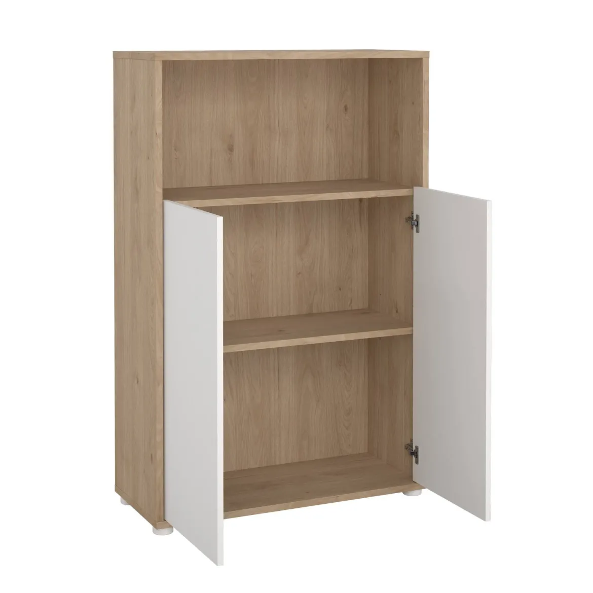Credenza rovere e bianca 79x34x123h cm 2 ante - Canossa