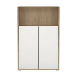 Credenza rovere e bianca 79x34x123h cm 2 ante - Canossa