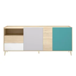 Credenza rovere e grigia 79x34x123h cm 2 ante - Canossa
