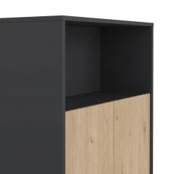 Credenza rovere e grigia 79x34x123h cm 2 ante - Canossa