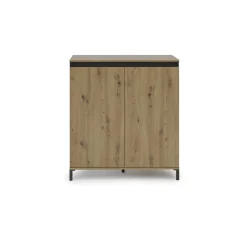 Credenza rovere nodi e antracite 100x40x110h cm 2 ante - Tokyo