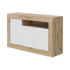 Credenza rovere nodi e bianca 144x42x87h cm 3 ante - Ilizia