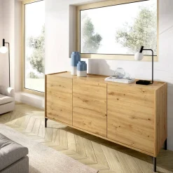 Credenza rovere nodi 155x43x75h cm 3 ante - Afrodite