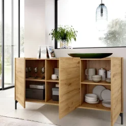 Credenza rovere nodi 155x43x75h cm 3 ante - Afrodite