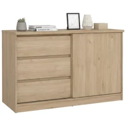 Credenza rovere 118x50x75h cm 1 anta e 3 cassetti - Bebinca