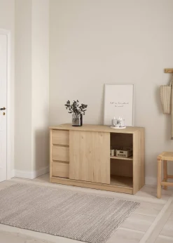 Credenza rovere 118x50x75h cm 1 anta e 3 cassetti - Bebinca