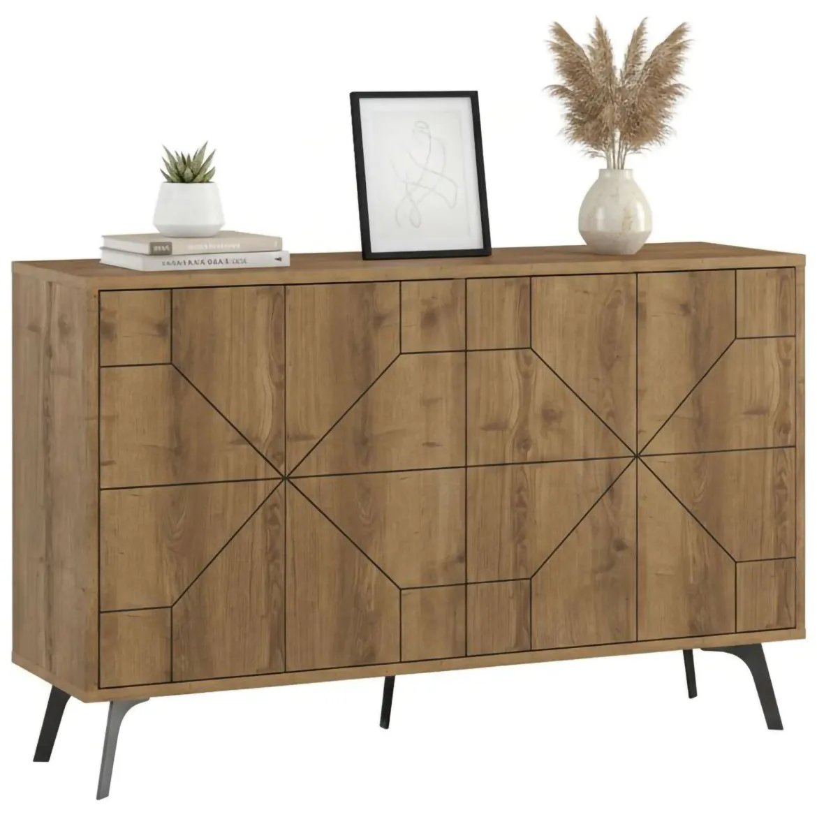 Credenza rovere 123x35x77h cm 4 ante - Brunale