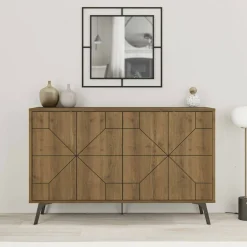 Credenza rovere 123x35x77h cm 4 ante - Brunale